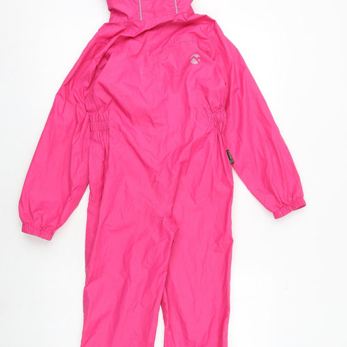 Gelert Girls Pink Rain Coat Snowsuit Size 5-6 Years Zip - Puddle Suit