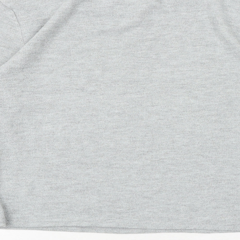 H&M Womens Grey Polyester Basic T-Shirt Size M Round Neck