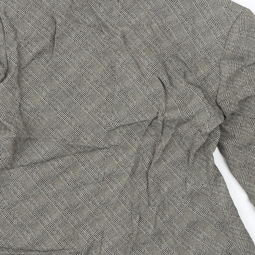 Principles Womens Brown Geometric Jacket Blazer Size 10 Button