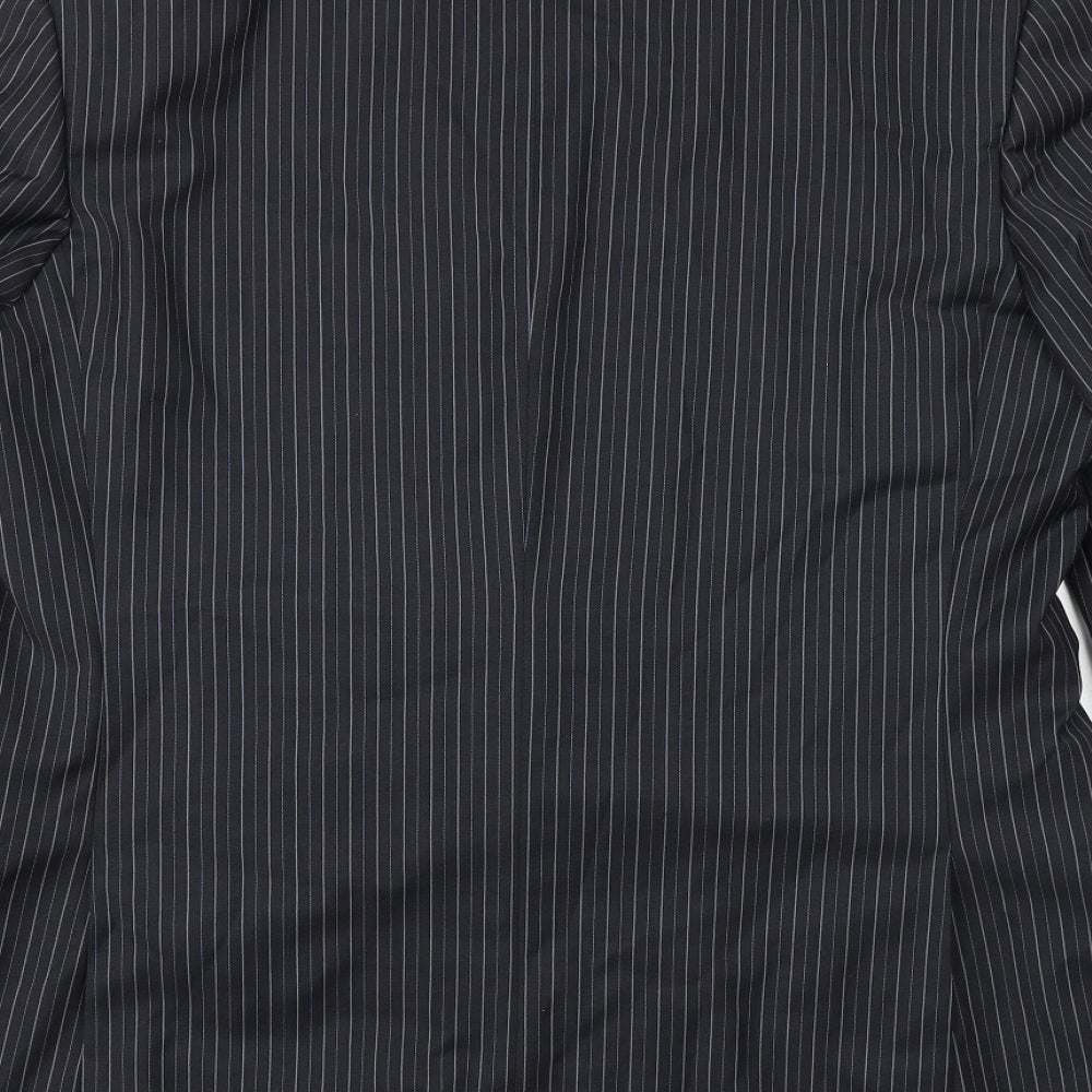 Jaeger Mens Grey Striped Wool Jacket Suit Jacket Size 44 Regular