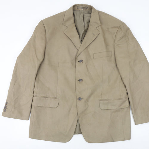 Marks and Spencer Mens Beige Polyester Jacket Suit Jacket Size 42 Regular