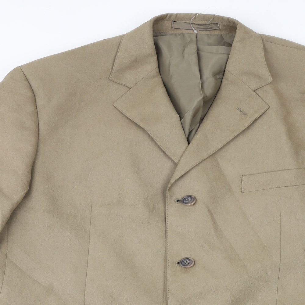 Marks and Spencer Mens Beige Polyester Jacket Suit Jacket Size 42 Regular
