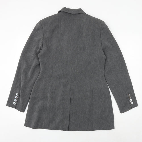 Jaeger Womens Grey Jacket Blazer Size 12 Button