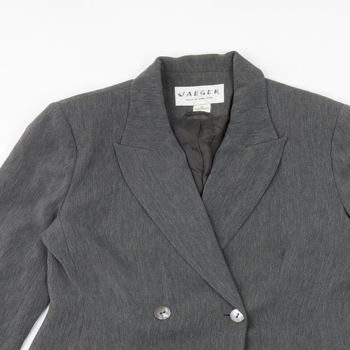 Jaeger Womens Grey Jacket Blazer Size 12 Button