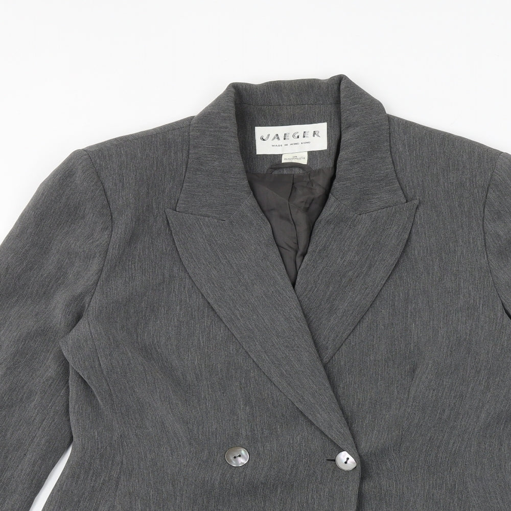 Jaeger Womens Grey Jacket Blazer Size 12 Button