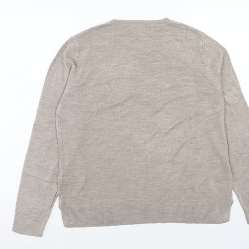 Marks and Spencer Womens Brown Round Neck Acrylic Pullover Jumper Size 18
