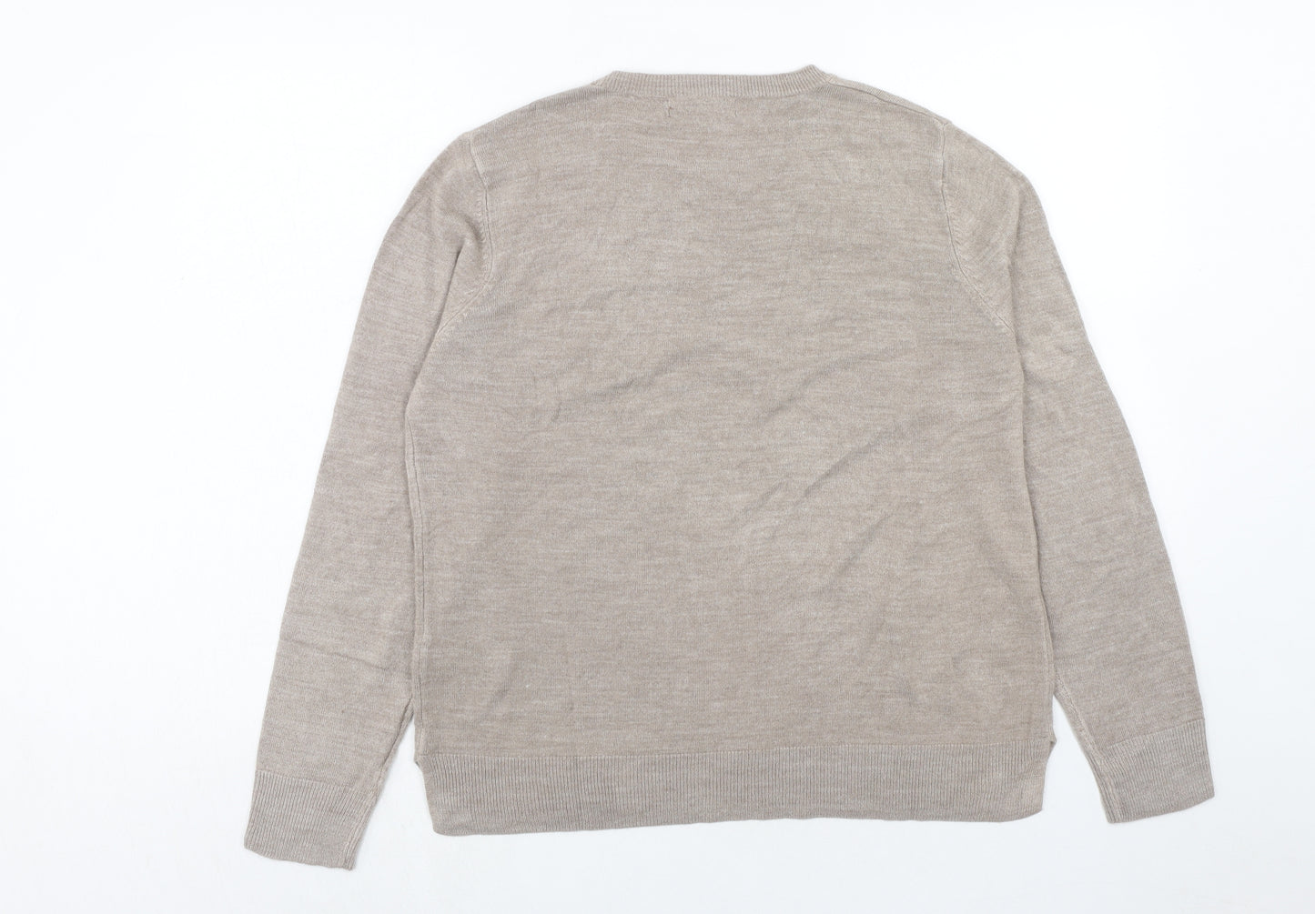 Marks and Spencer Womens Brown Round Neck Acrylic Pullover Jumper Size 18