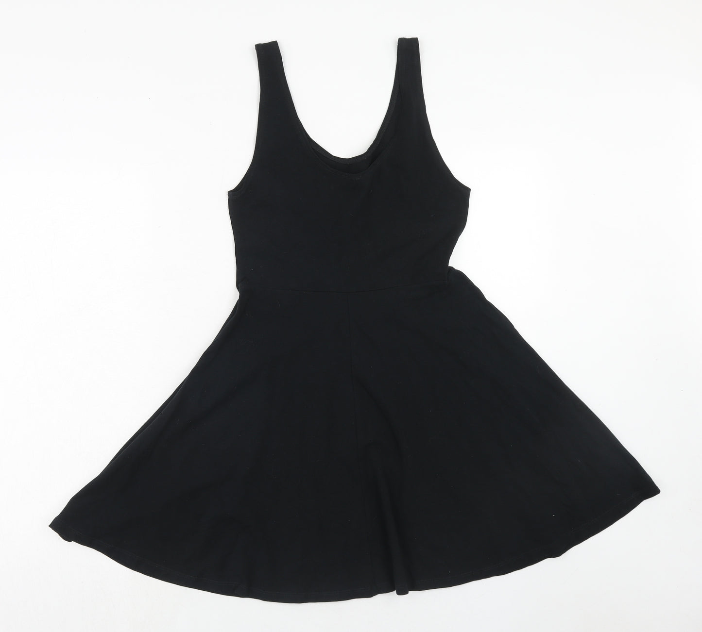 NEXT Womens Black Cotton Fit & Flare Size 12 Round Neck Pullover