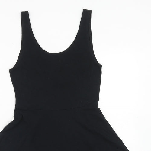 NEXT Womens Black Cotton Fit & Flare Size 12 Round Neck Pullover
