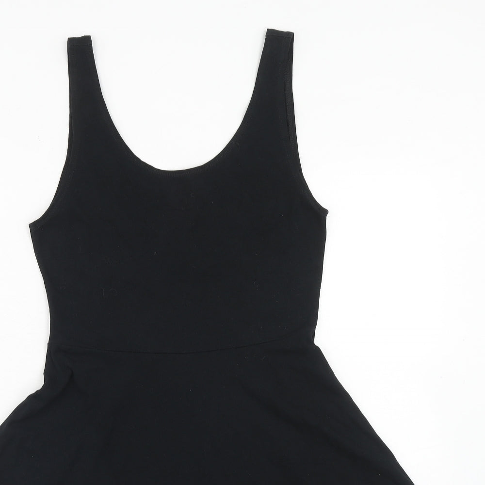 NEXT Womens Black Cotton Fit & Flare Size 12 Round Neck Pullover