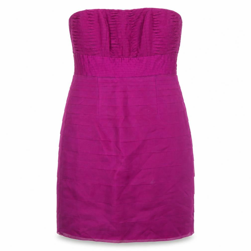 Monsoon Womens Purple Silk A-Line Size 10 Off the Shoulder Zip