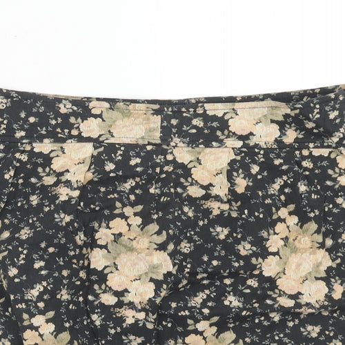 Kimchi Blue Womens Multicoloured Floral Cotton A-Line Skirt Size M Zip