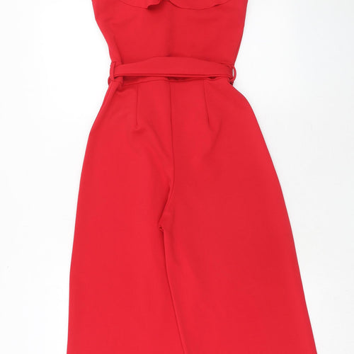 New Look Womens Red Polyester Jumpsuit One-Piece Size 8 Pullover