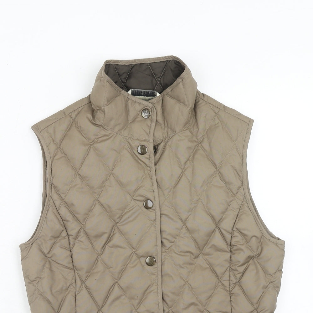 Eddie Bauer Womens Brown Gilet Jacket Size S Zip