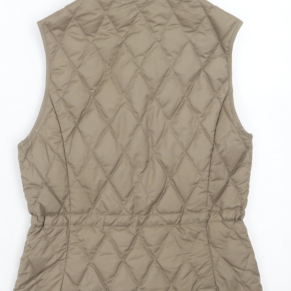 Eddie Bauer Womens Brown Gilet Jacket Size S Zip