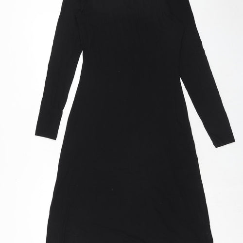 H&M Womens Black Viscose A-Line Size S V-Neck Pullover