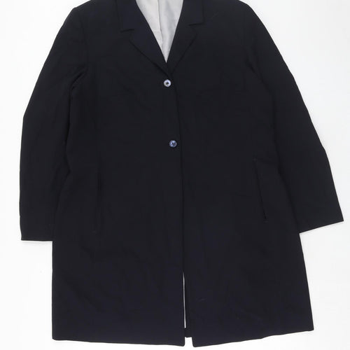 Marks and Spencer Womens Blue Polyacrylate Fibre Jacket Blazer Size 18 - Longline