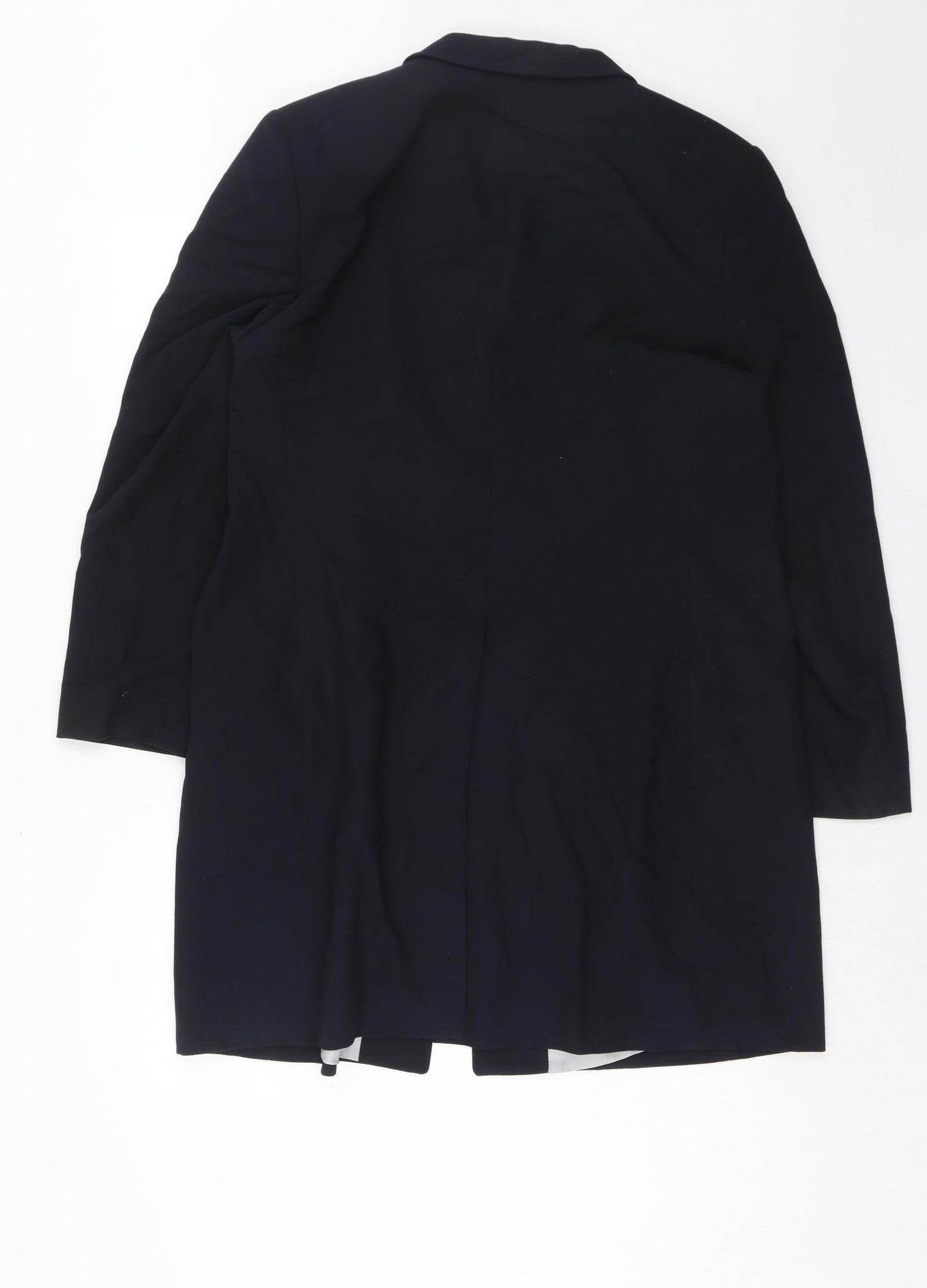 Marks and Spencer Womens Blue Polyacrylate Fibre Jacket Blazer Size 18 - Longline