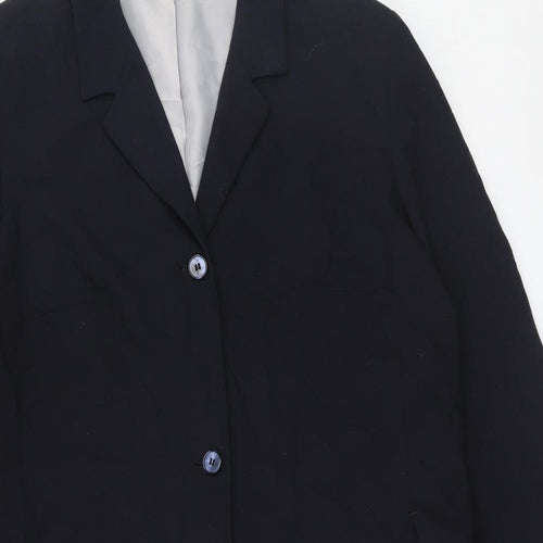 Marks and Spencer Womens Blue Polyacrylate Fibre Jacket Blazer Size 18 - Longline