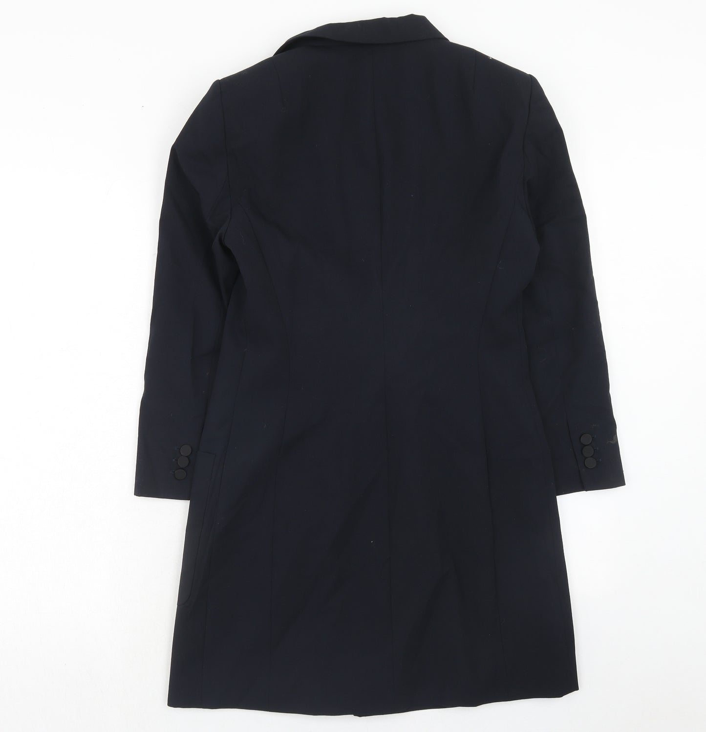 Zara Womens Blue Polyester Jacket Blazer Size M - Longline