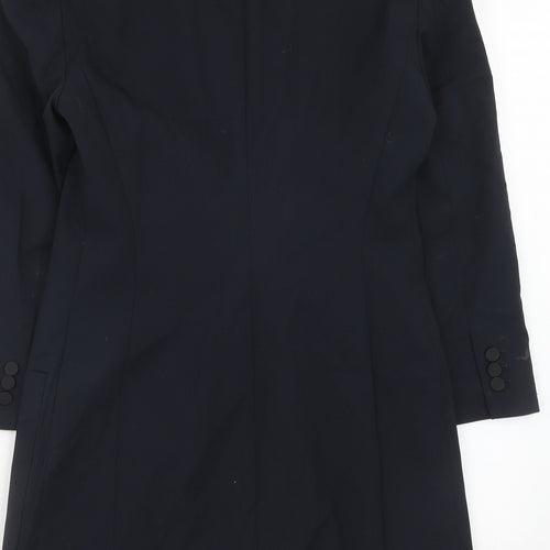 Zara Womens Blue Polyester Jacket Blazer Size M - Longline