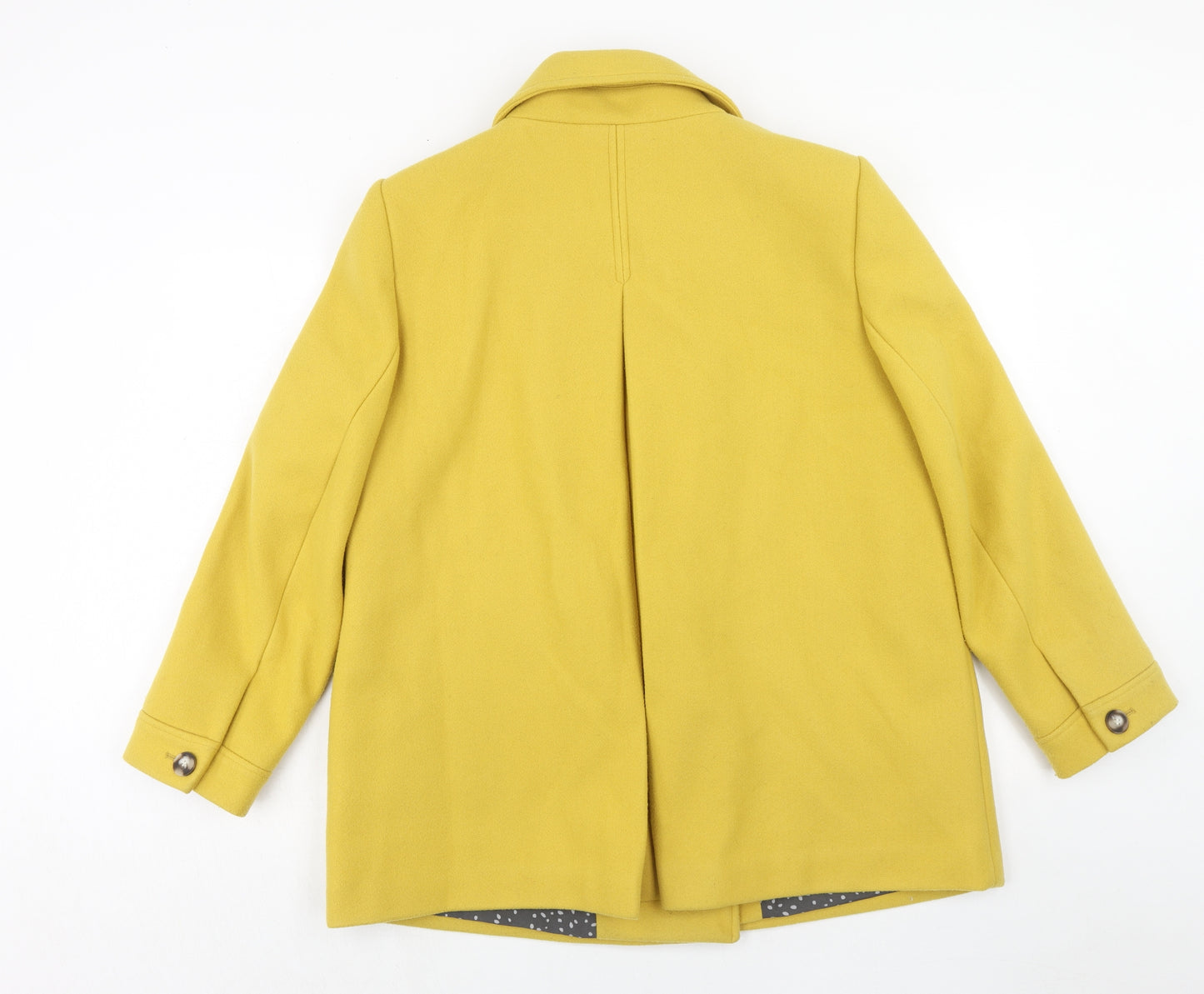 White Stuff Womens Yellow Pea Coat Coat Size 16 Button