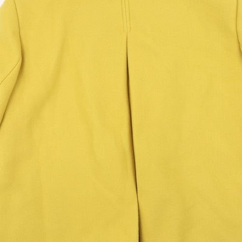 White Stuff Womens Yellow Pea Coat Coat Size 16 Button