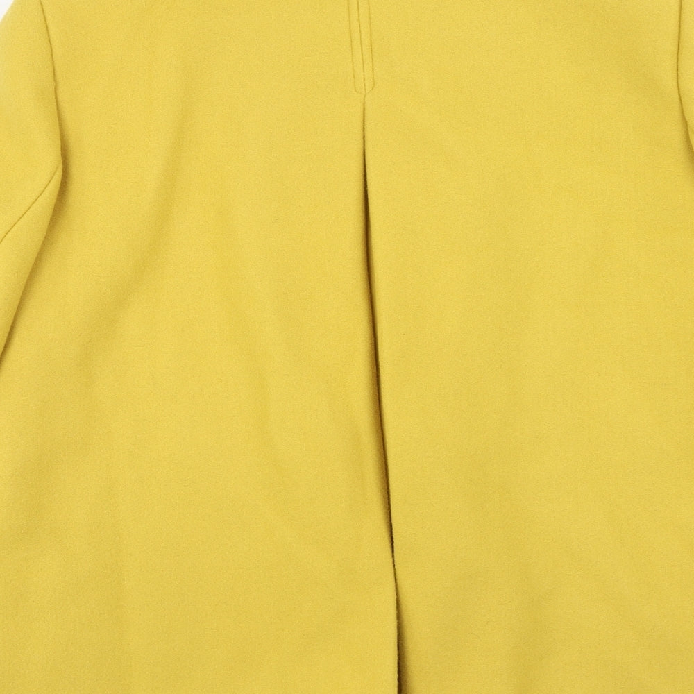 White Stuff Womens Yellow Pea Coat Coat Size 16 Button