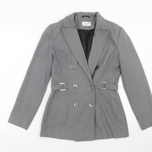 Etham Womens Grey Viscose Jacket Blazer Size 10