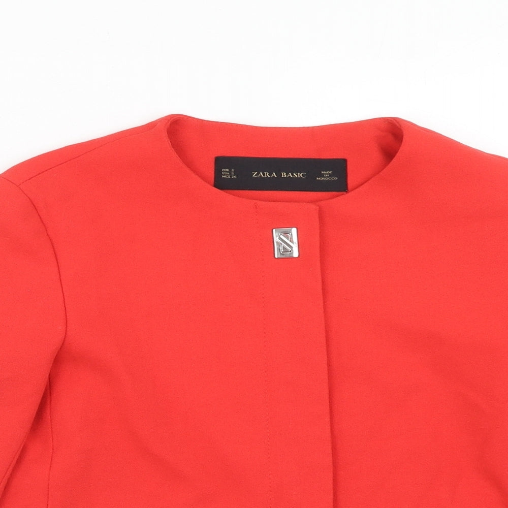 Zara Womens Red Jacket Size S Button