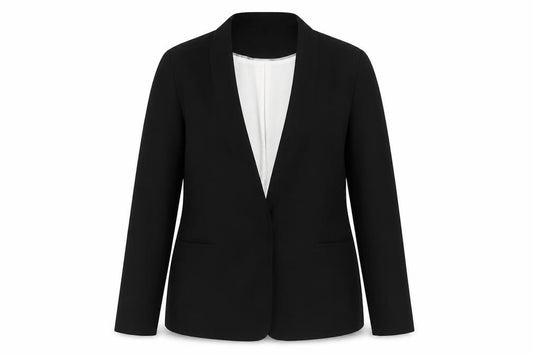 Front view of Dorothy Perkins women’s blue jacket blazer, size UK 12, button