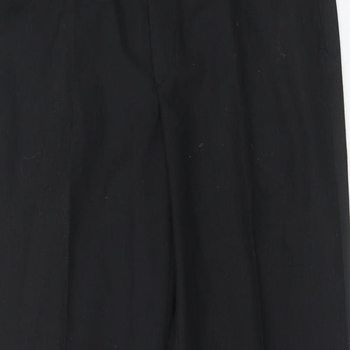 St Michael Mens Black Polyester Trousers Size 34 in Regular Zip