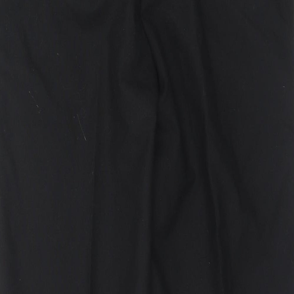 St Michael Mens Black Polyester Trousers Size 34 in Regular Zip