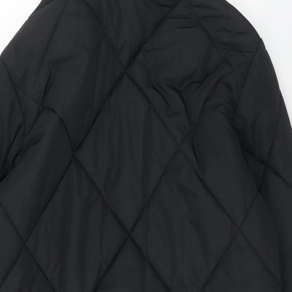 Marks and Spencer Womens Black Quilted Coat Size 10 Zip