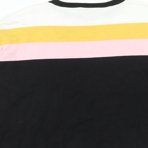 New Look Womens Multicoloured Boat Neck Acrylic Pullover Jumper Size M - Colourblock
