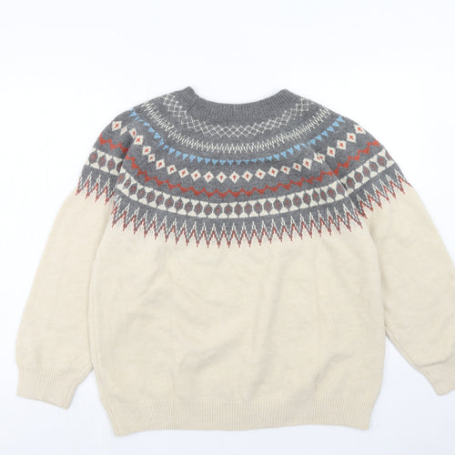 Emery Rose Womens Multicoloured Round Neck Fair Isle Acrylic Pullover Jumper Size L