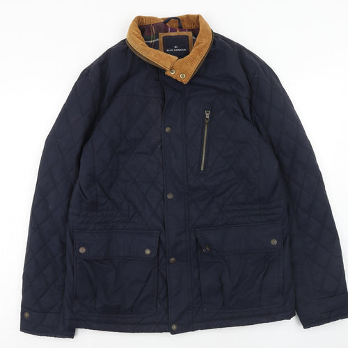 Blue Harbour Mens Blue Quilted Jacket Size L Zip