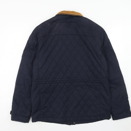 Blue Harbour Mens Blue Quilted Jacket Size L Zip