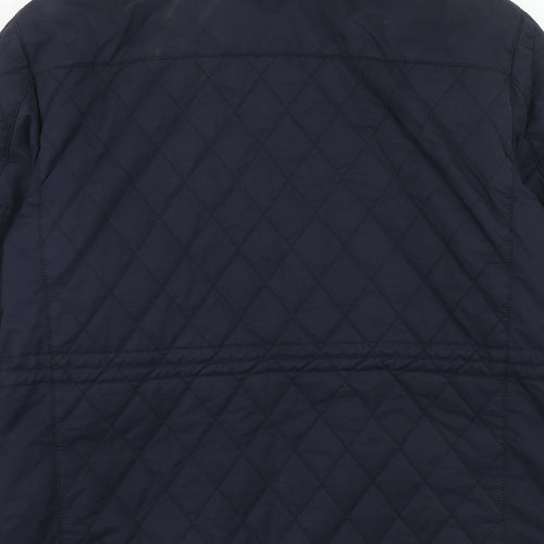 Blue Harbour Mens Blue Quilted Jacket Size L Zip