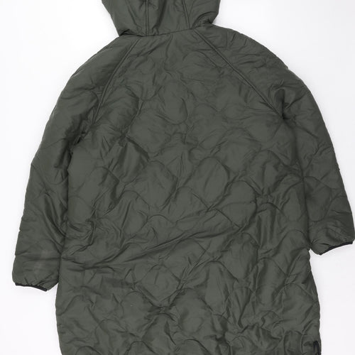 Marks and Spencer Womens Green Quilted Coat Size 22 Zip