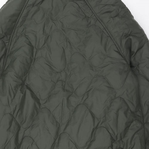 Marks and Spencer Womens Green Quilted Coat Size 22 Zip