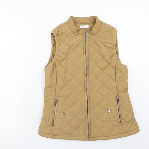 Miss Moly Womens Brown Gilet Jacket Size L Zip