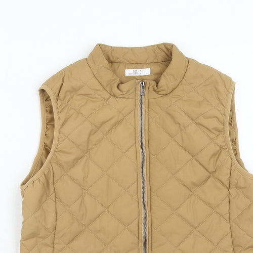 Miss Moly Womens Brown Gilet Jacket Size L Zip