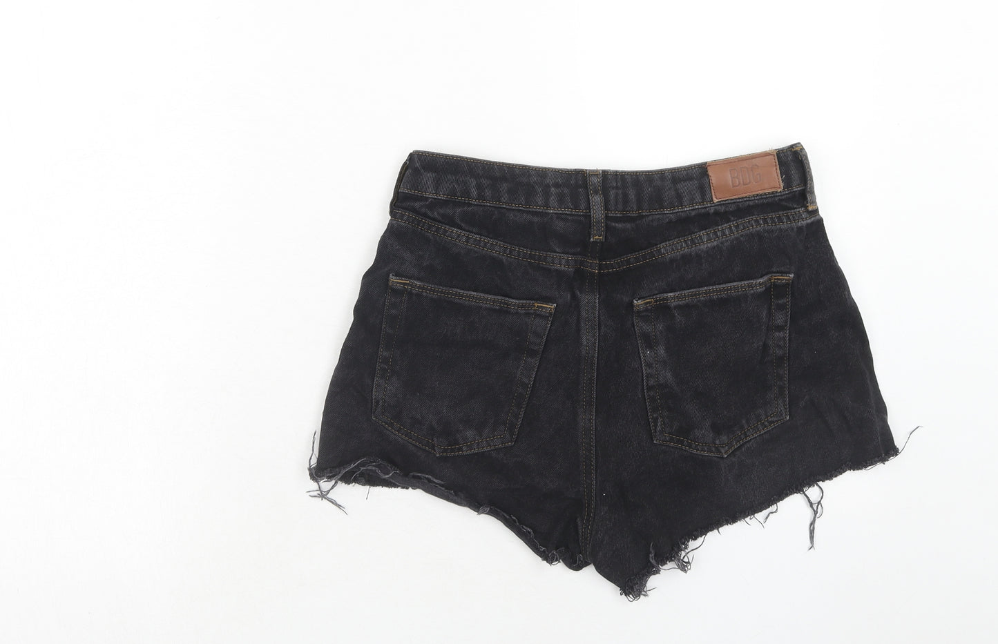 BDG Womens Black Cotton Cut-Off Shorts Size 28 in Regular Zip
