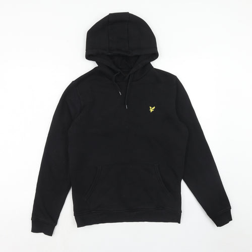 Lyle & Scott Mens Black Cotton Pullover Hoodie Size S