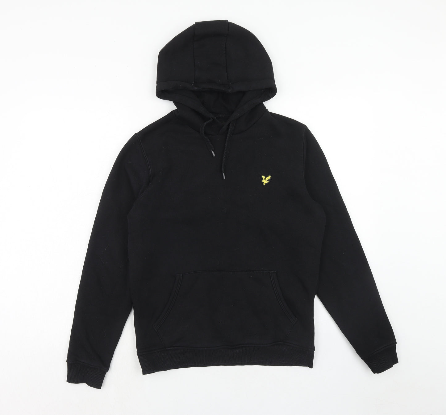 Lyle & Scott Mens Black Cotton Pullover Hoodie Size S
