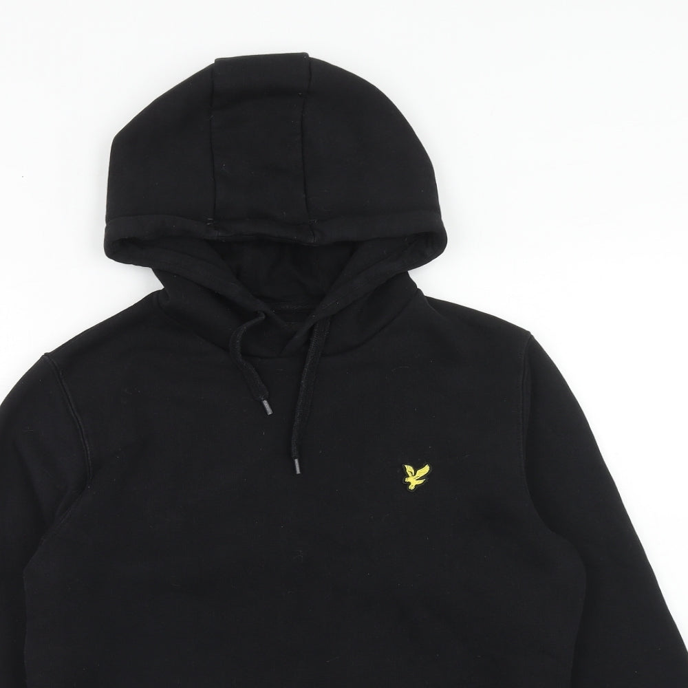 Lyle & Scott Mens Black Cotton Pullover Hoodie Size S