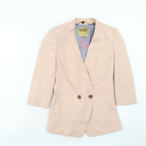 Ted Baker Womens Pink Viscose Jacket Blazer Size S