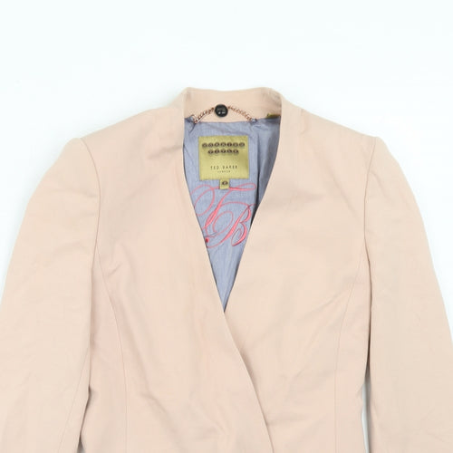 Ted Baker Womens Pink Viscose Jacket Blazer Size S