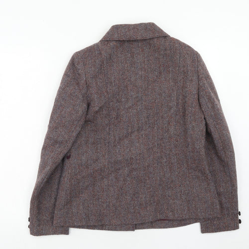 St Michael Womens Purple Geometric Jacket Size 14 Button